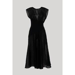 NEW MANTU women's sheer cap sleeve dress in black